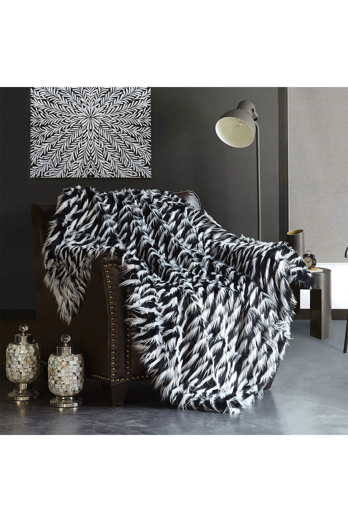 Nazaire Contemporary Faux Fur Decorative Throw Blanket 50 x 60 Nazaire Contemporary Faux Fur Decorative Throw Blanket 50 x 60